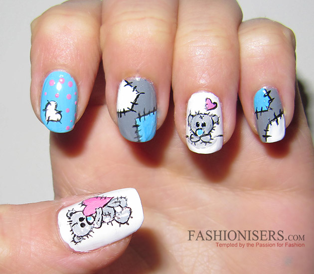 17 Love-Inspired Valentine's Day Nail Art Designs: Me To You Bear Nails