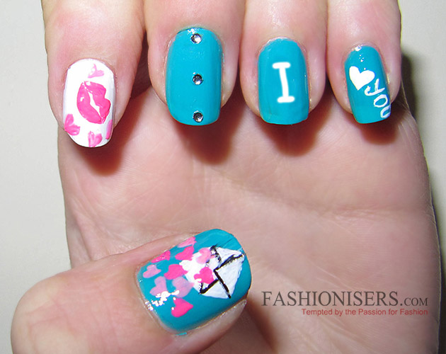 17 Love-Inspired Valentine's Day Nail Art Designs: Love Letter Nails