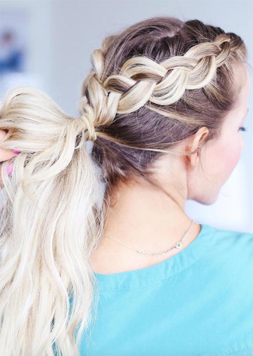 Pretty Holiday Hairstyles Ideas: Double Braided Ponytail