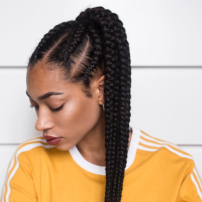 Hairstyles That Will Keep You Cool In The Heat Box Braids Pony