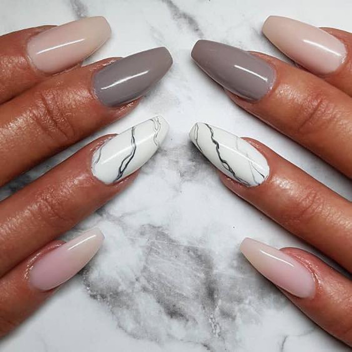 25 Stunning Ideas for Marble Nails