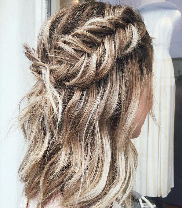 Effortlessly Cool Half-Up Dos Ideal for Hot Days fishtail braid half up