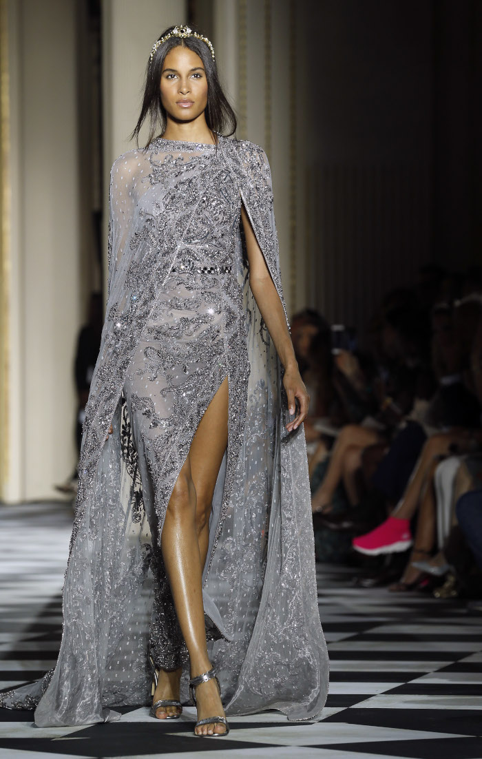 Zuhair-Murad-Fall-2018-Couture-at-Haute-Couture-Paris-Fashion-Week gray dress