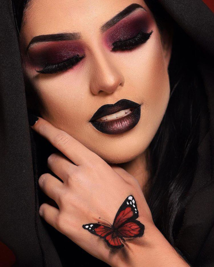 Vampy-Makeup-Looks-To-Get-You-Ready-For-Halloween-burgundy-makeup-look