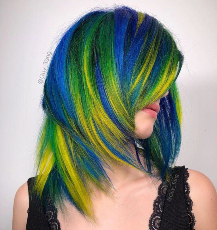 Bold-Hair-Colors-to-Try-in-2019 blue yellow hair