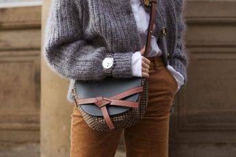 Corduroy-Is-The-Fabric-You-Should-Be-Wearing-This-Winter-brown pants grey sweater