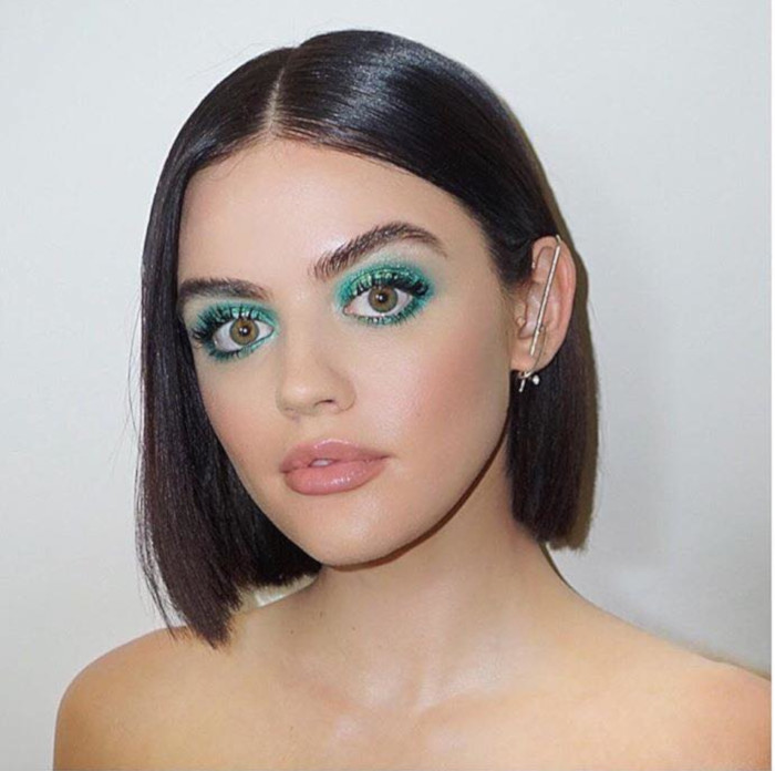 The-Eyeshadow-Color-Youve-Always-Feared-its-Trending-in-2019-green-eyeshadow-Lucy-Hale