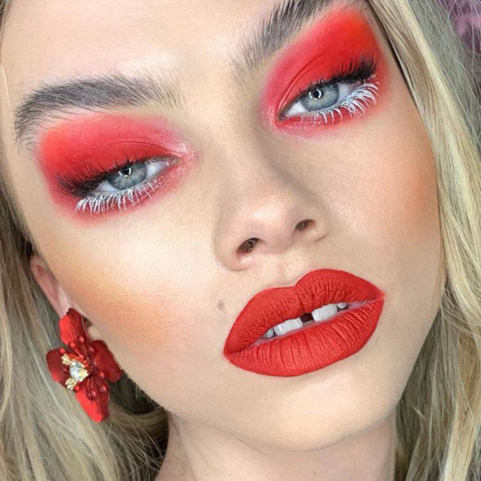 Colorful Eyes is The Hottest Summer Makeup Trend red makeup