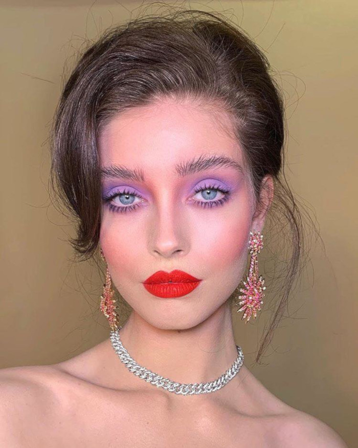 Colorful Eyes is The Hottest Summer Makeup Trend violet makeup