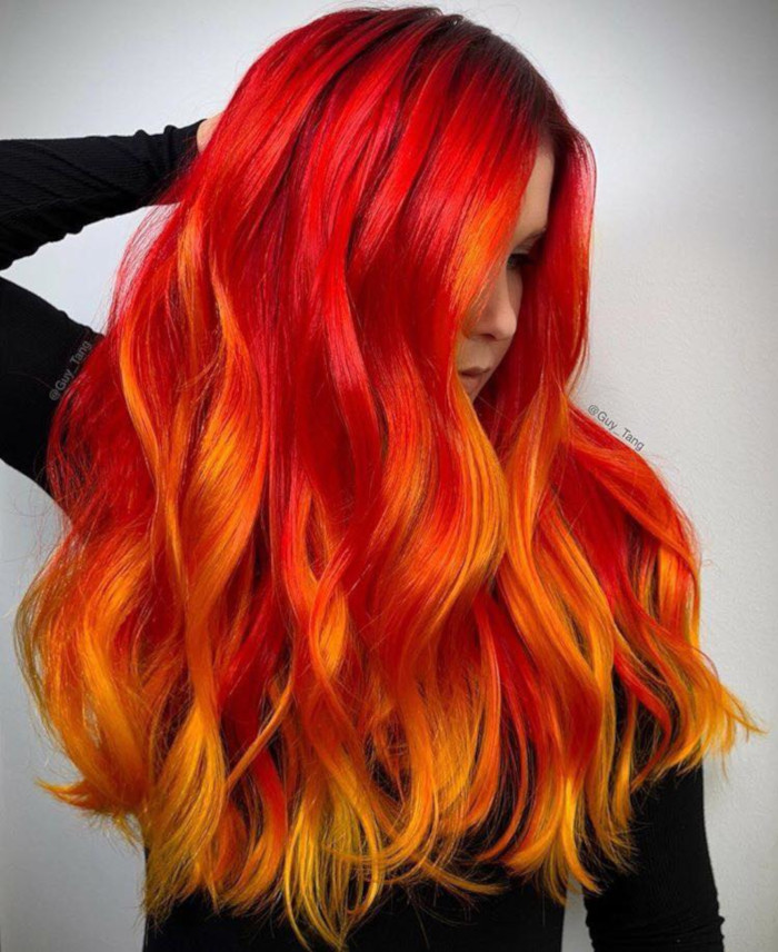 The Ombre Hair Colors That Will Be Huge This Summer fire red hair