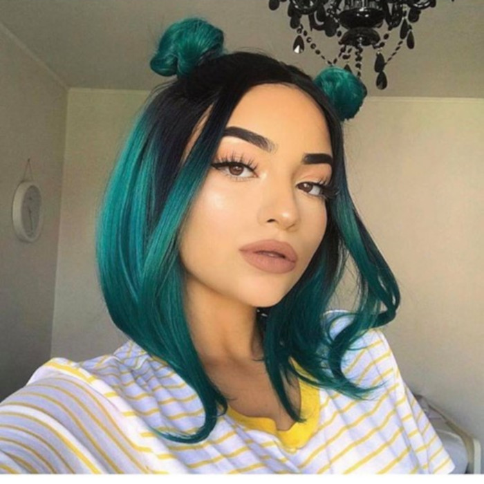 The Brightest Hair Colors to Try in 2019 emerald hair