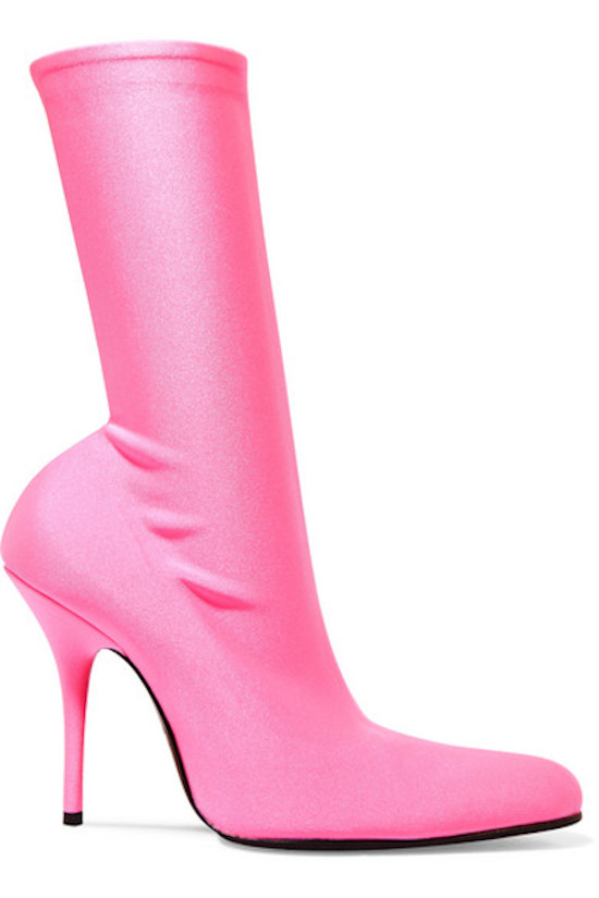 neon pink sock boots
