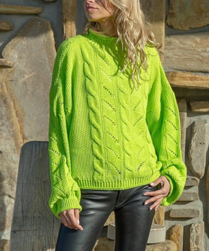 shop finds under $100 - neon green knit sweater