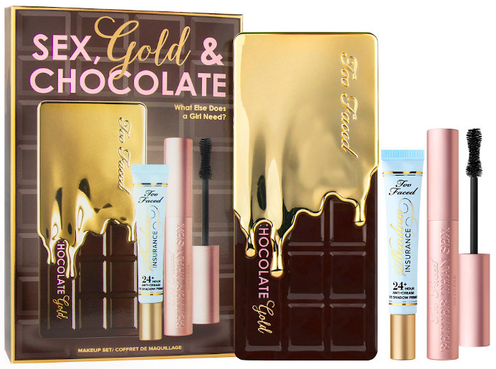 the best holiday makeup gifts of 2019 - too faced sex, gold & chocolate