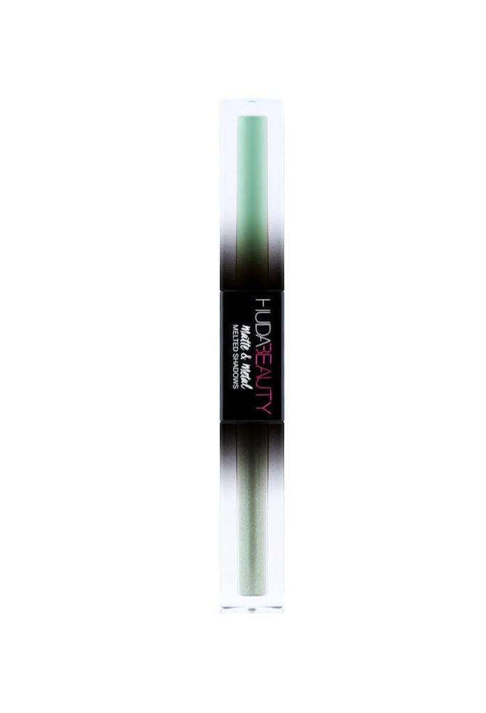 best mint green makeup products - huda beauty matte & metal melted shadows dinero
