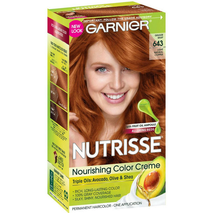 the best dyes for copper hair - nutrisse nourishing color creme 643 light natural copper 1 ea pack of 4