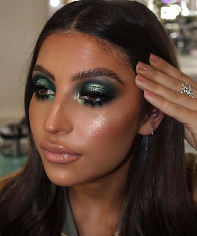 emerald green makeup