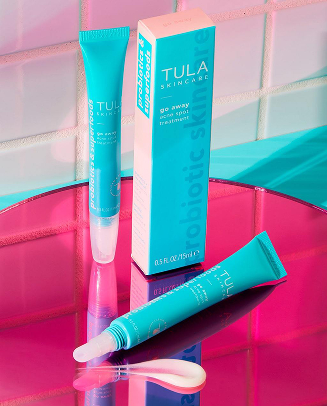 Tula-Skincare-Products-on-Pink-Table