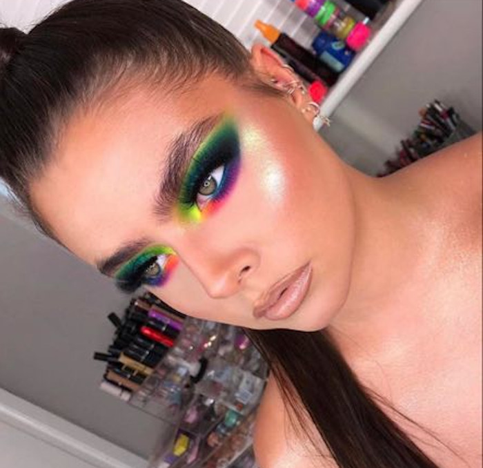 instagram makeup trends to try in real life - rainbow makeup