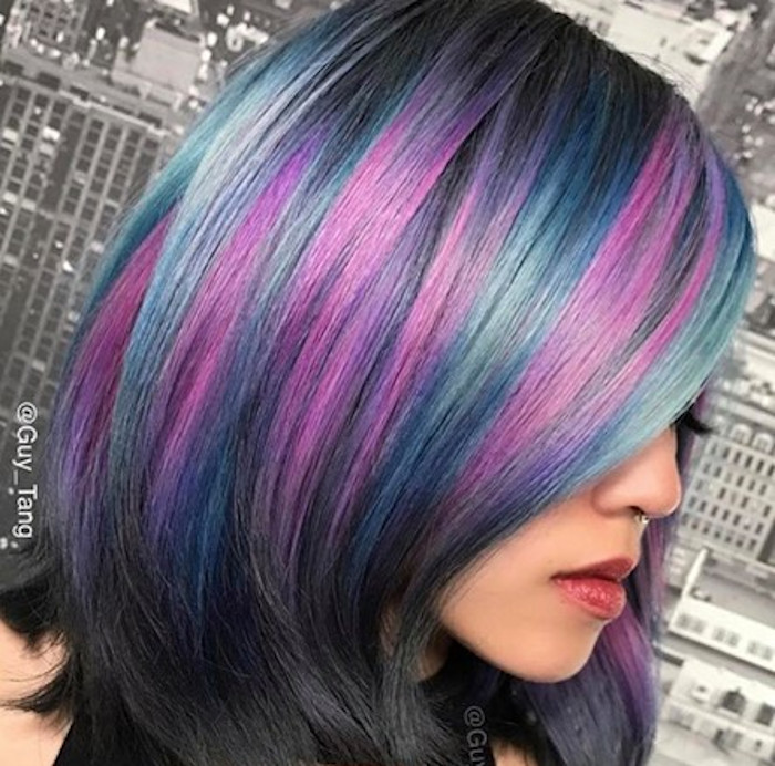 multicolored neon hair