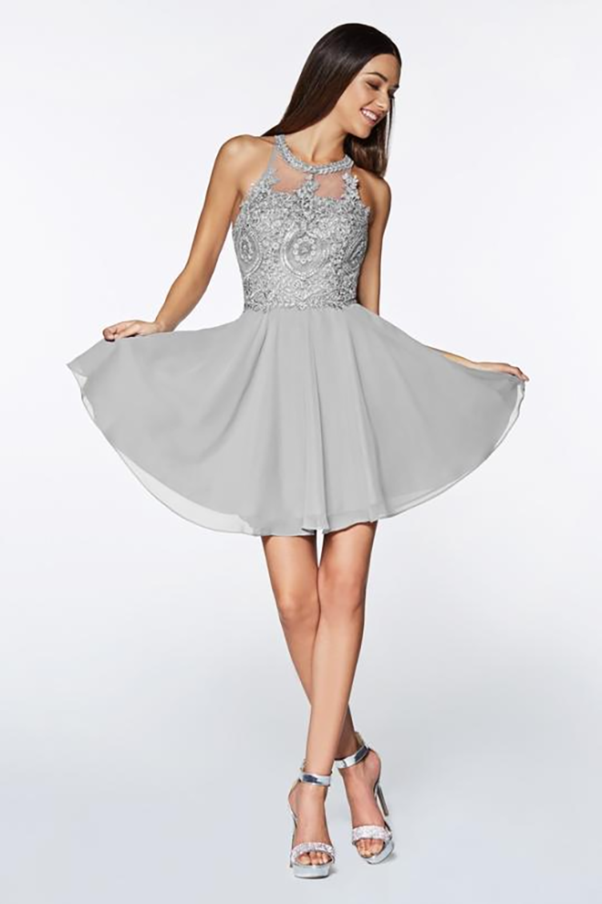 Designer Knee-length A-Line Bridesmaid Dresses with Halter, Sweetheart and V-Necklines