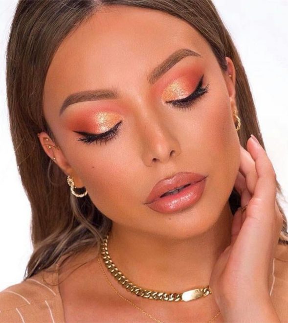 living coral makeup looks