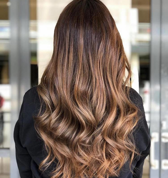 golden brunette hair color ideas for fall