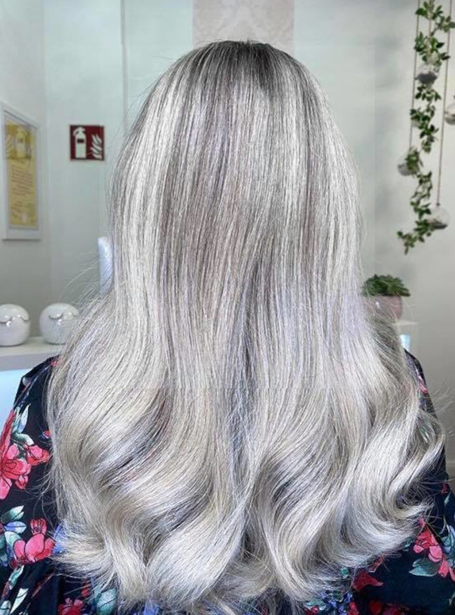 titanium silver hair color trend