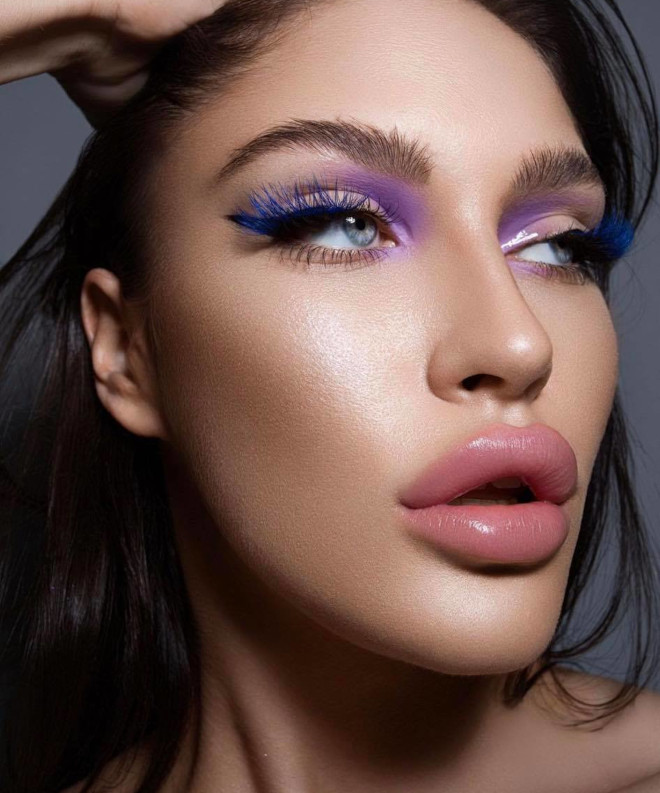 colored mascara is trending in the era of face masks