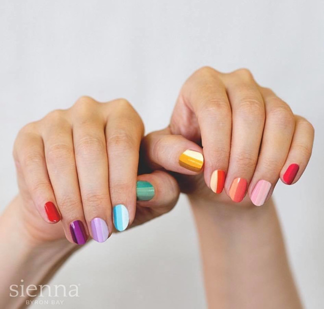 trend alert - rainbow nails are here to brighten up your spring days