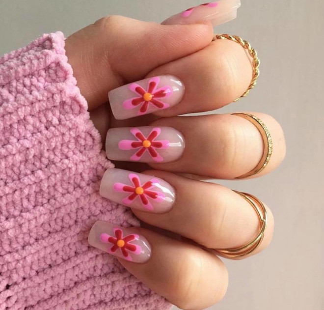 get your tips spring-ready with pink nails