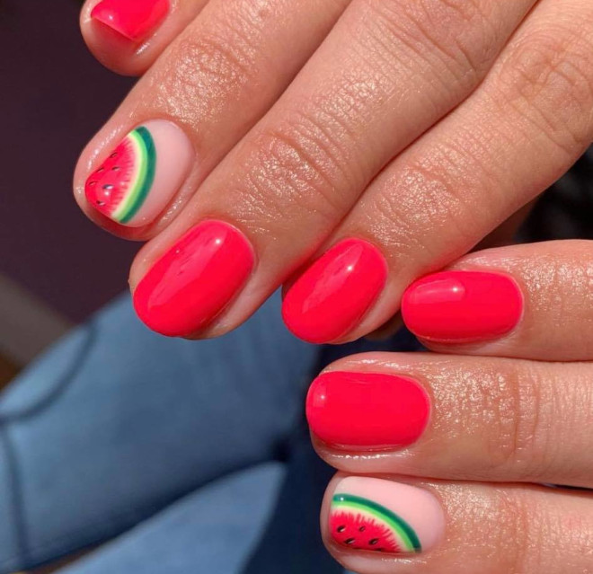 fiery red nails are perfect for the hot summer weather