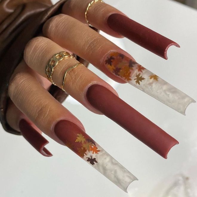 Leaf Nails Are Taking Over For Fall! Get Inspired by these Amazing Manicure Designs