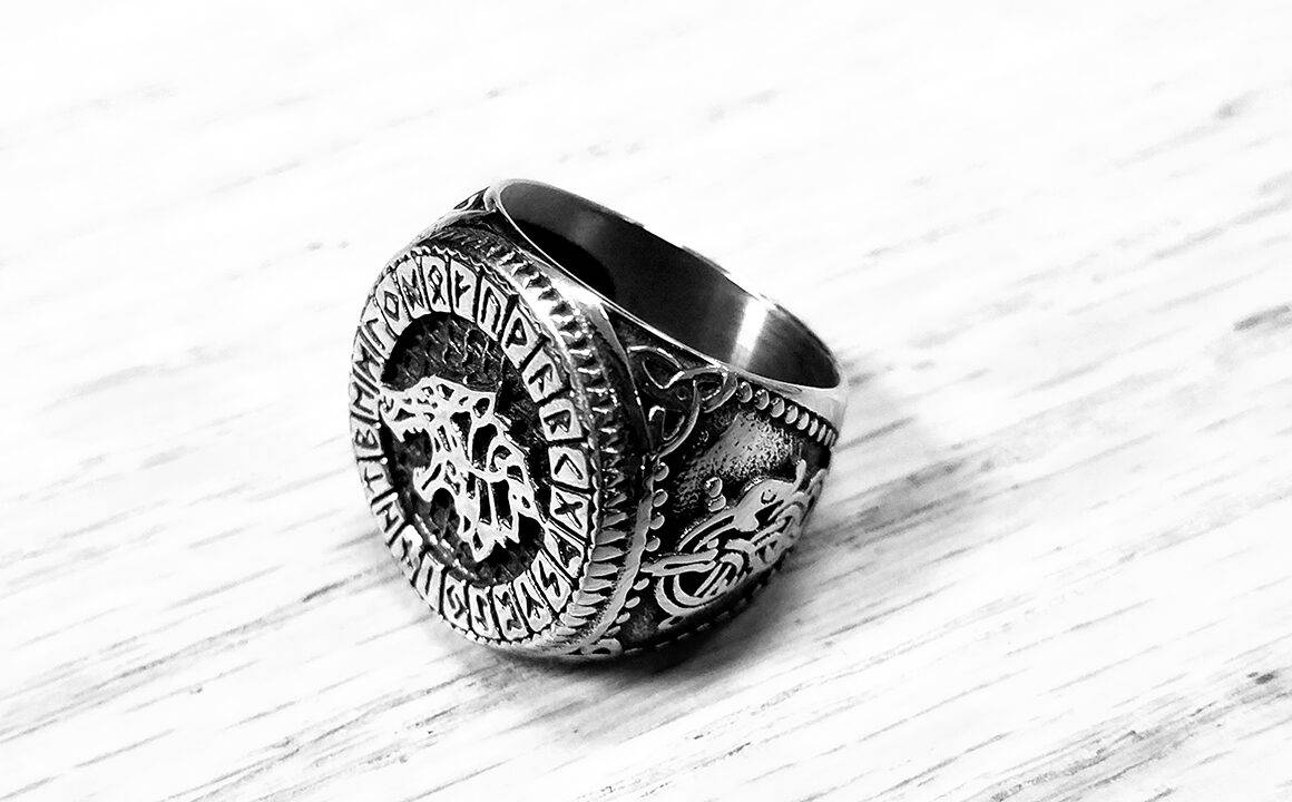 how-to-care-for-your-viking-ring-main-wolf-ring-on-table
