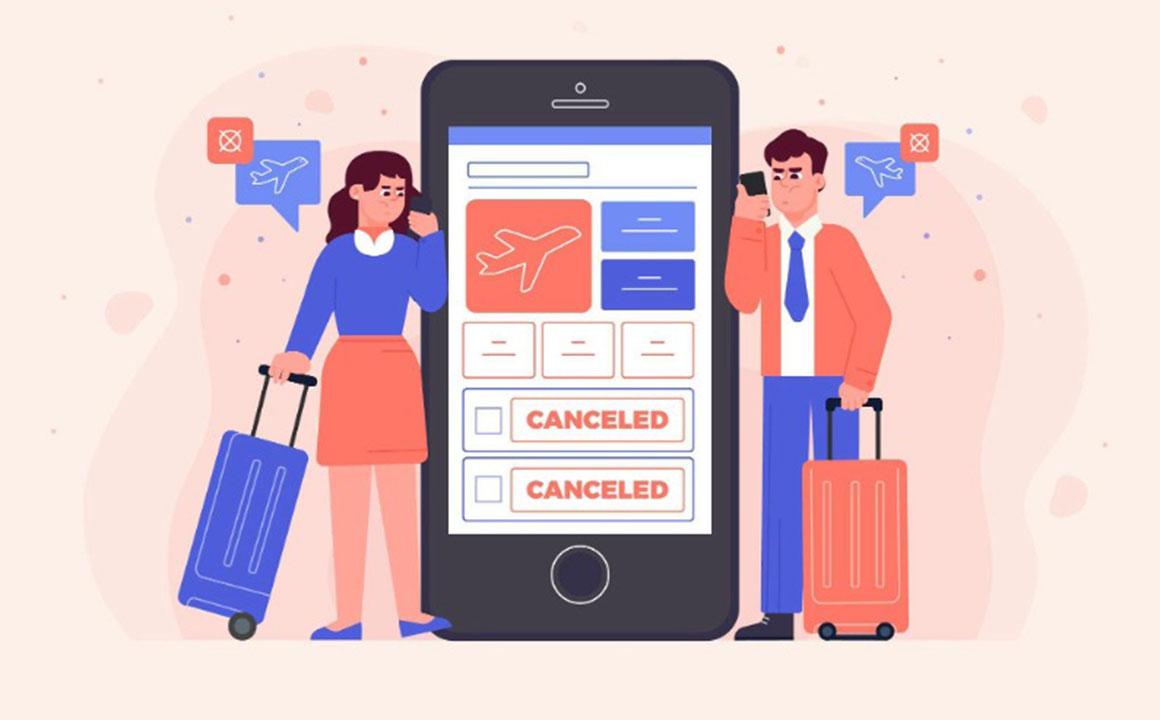 cellphone graphic for canceled flights