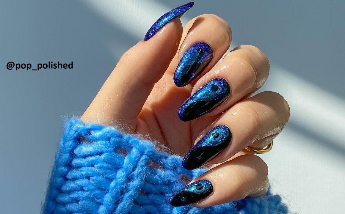 10 Dark Blue Nail Ideas That Scream Fall Mood