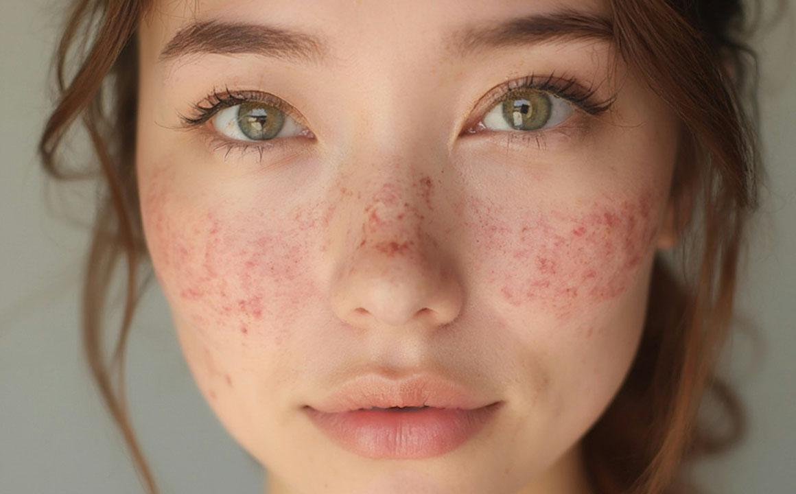 young teen girl with skin issues