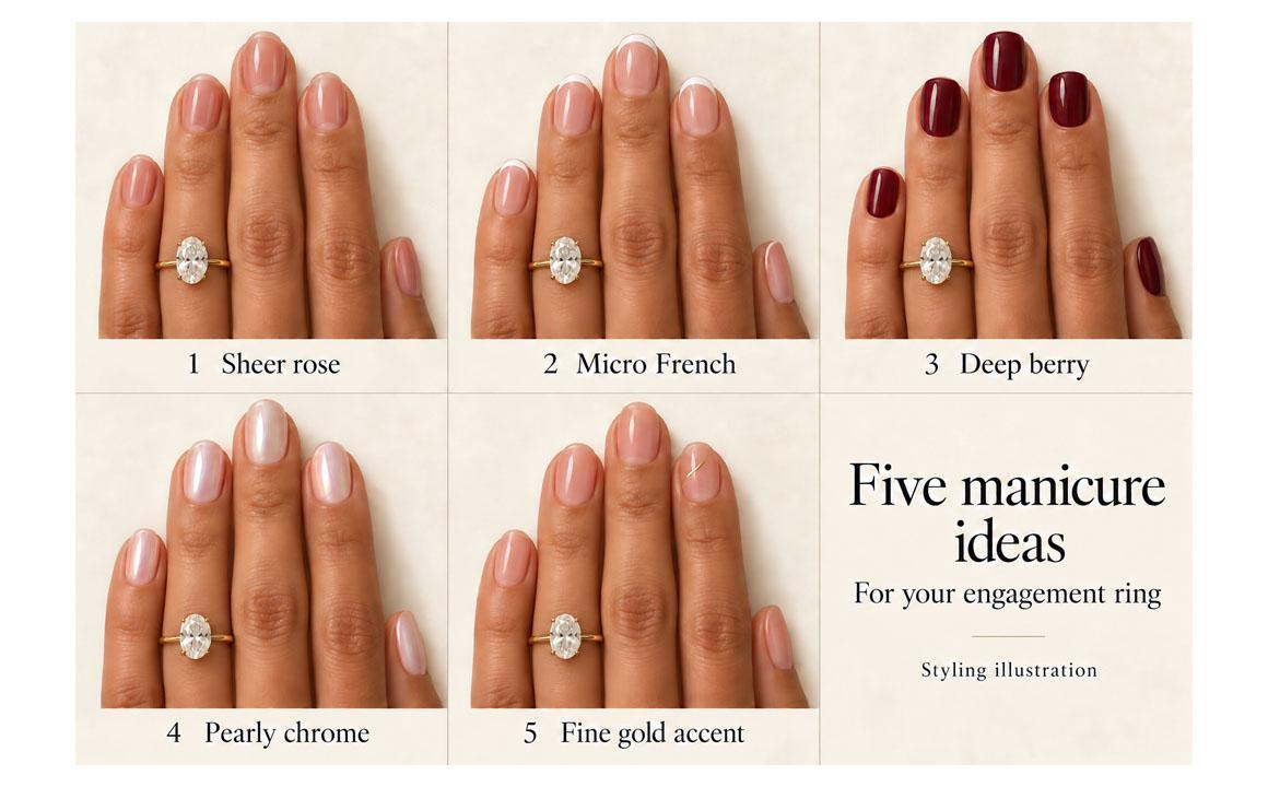 engagement rings and manicures
